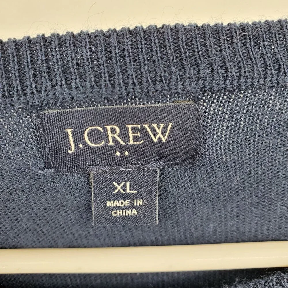 J.‎ Crew Wool Blend Navy Blue Men's Pullover Crewneck Sweater Shirt XL